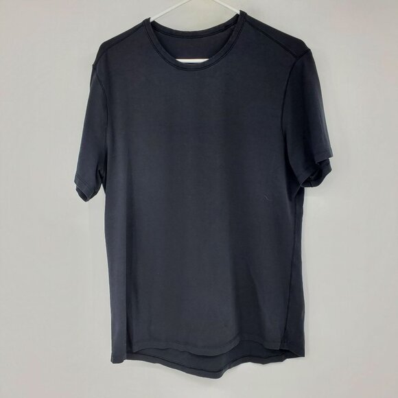 Lululemon Men's Crewneck Solid Black Basic Athletic Short Sleeve Tee Shirt - Picture 1 of 5